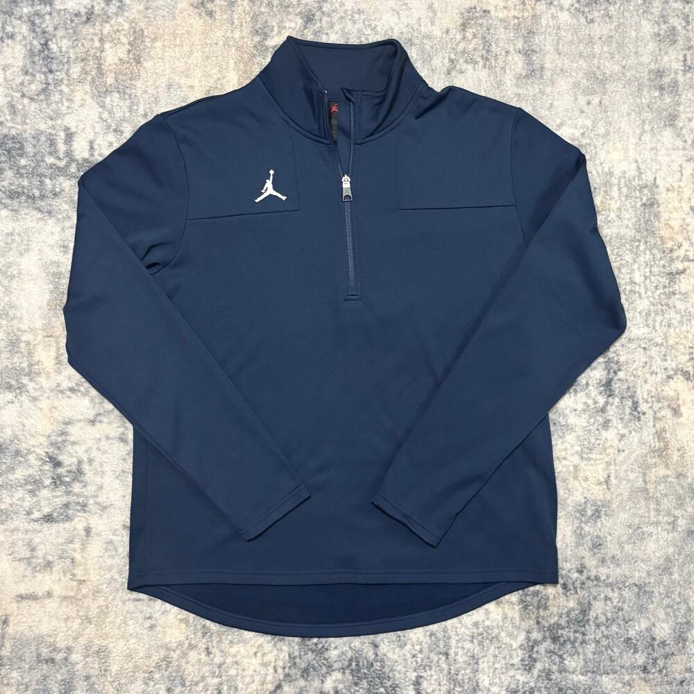 Jordan Dri-FIT Quarter Zip Performance Pullover Navy Blue Mens Size Large